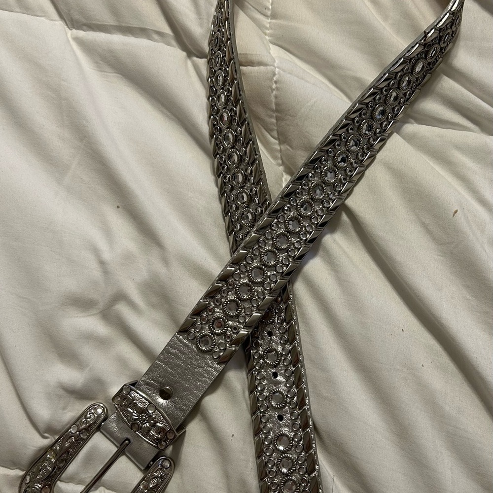Cowgirl Western Rhinestone Crystal Bling Leather Belt